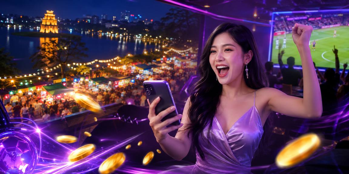 Giao diện cược đá gà với ánh sáng neon