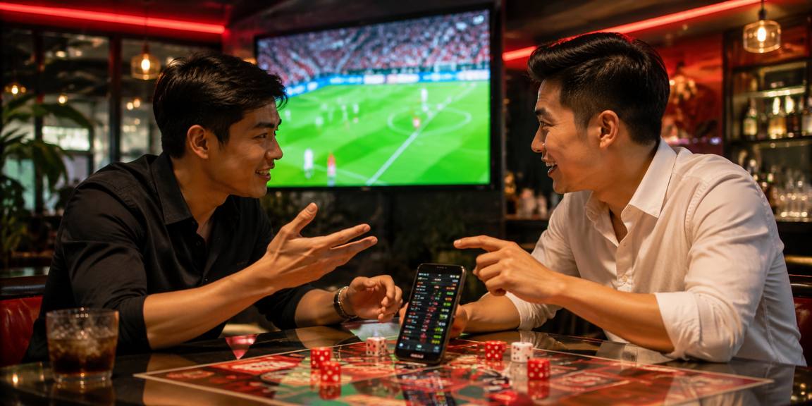 Màn hình casino trực tuyến với ánh đèn neon Việt Nam
