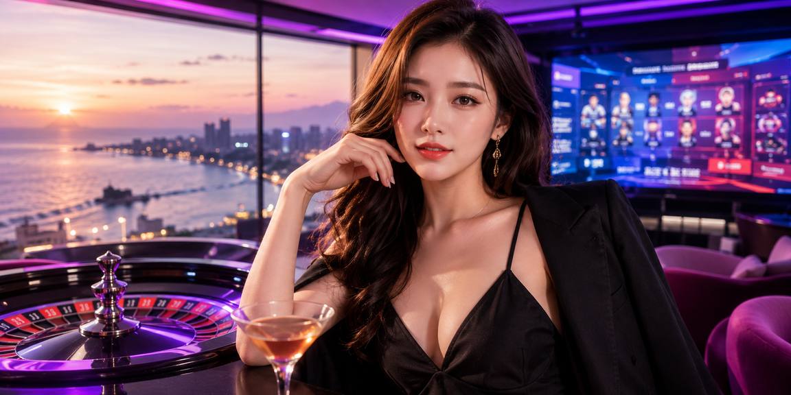 Người mẫu Việt Nam bên bàn roulette casino